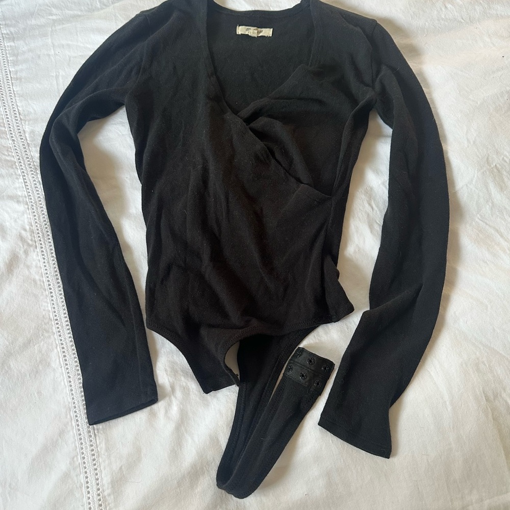 Madewell Black Long Sleeve Bodysuit